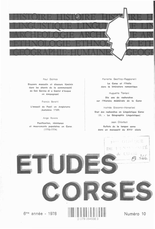 >Études Corses n°10