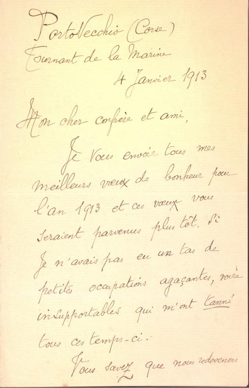 Correspondance de John-Antoine Nau à Toussaint Luca (4 janvier 1913)