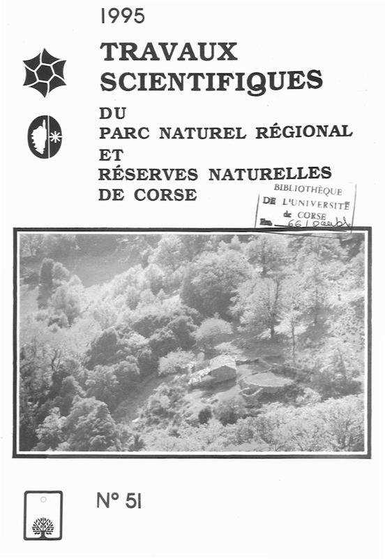 >Travaux Scientifiques du Parc Naturel Régional et des Réserves Naturelles de Corse 1995 - n° 51
