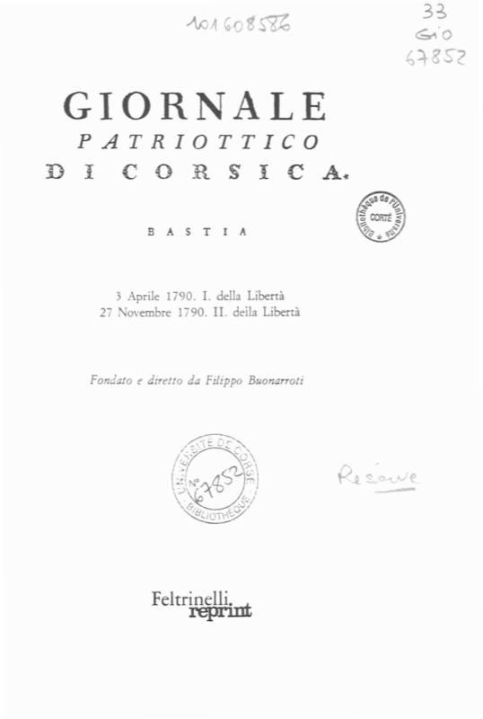 >Giornale Patriotticu 1790
