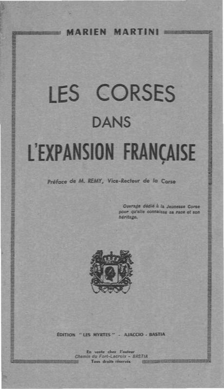 >Les Corses dans l'expansion française
