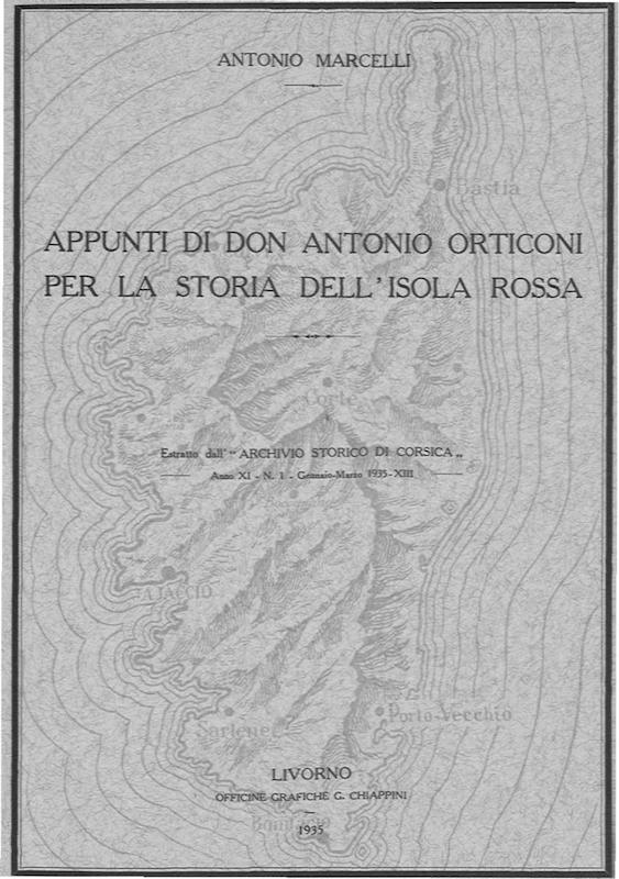 >Appunti di Don Antonio Orticoni per la Storia dell'Isola Rossa