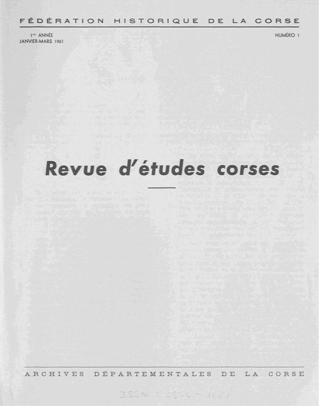 >Fédération historique de la Corse n°1