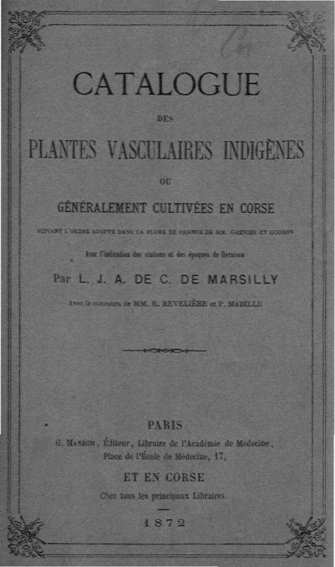 >Catalogue des plantes vasculaires indigènes