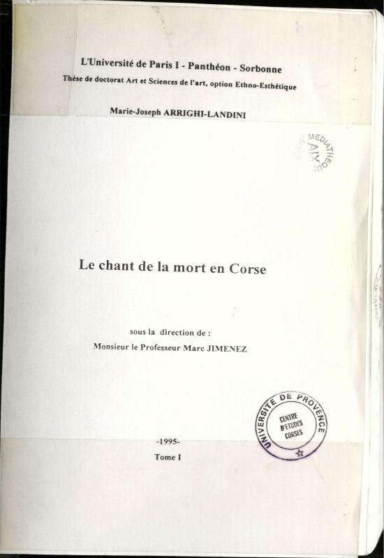 >Le chant de la mort en Corse