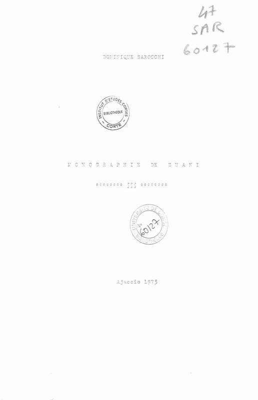 Monographie de Zuani
