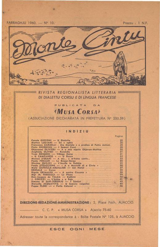 >Monte Cintu Numaru 10 Farraghju 1960
