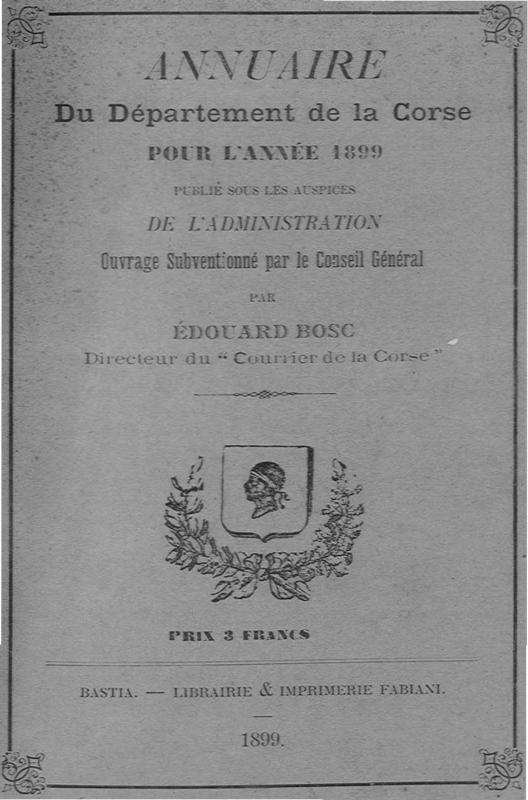 >Annuaire du département de la Corse pour l'année 1899