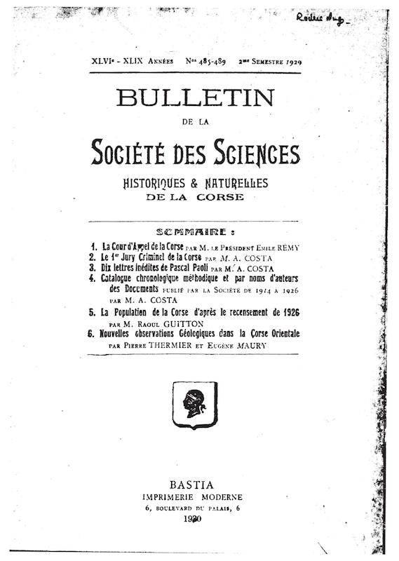 >Bulletin de la Société des Sciences Historiques et Naturelles de la Corse, n°485-489