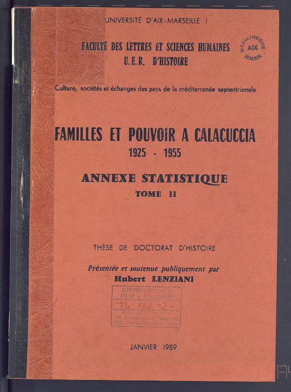 >Familles et pouvoir à Calacuccia 1925-1955