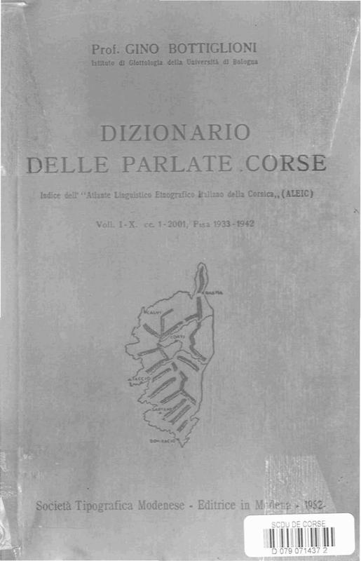 >Dizionario delle parlate corse