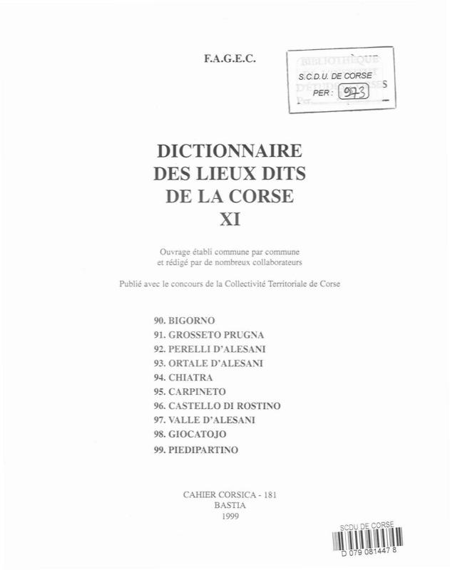 >Cahiers Corsica N°181