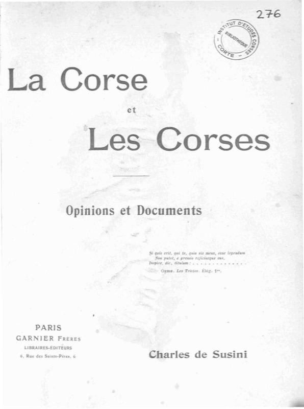 >La Corse et les Corses