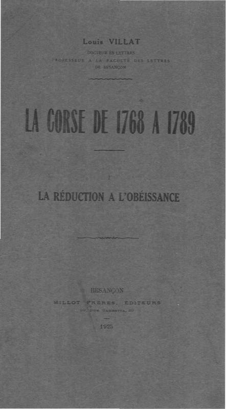 >La Corse de 1768 à 1789
