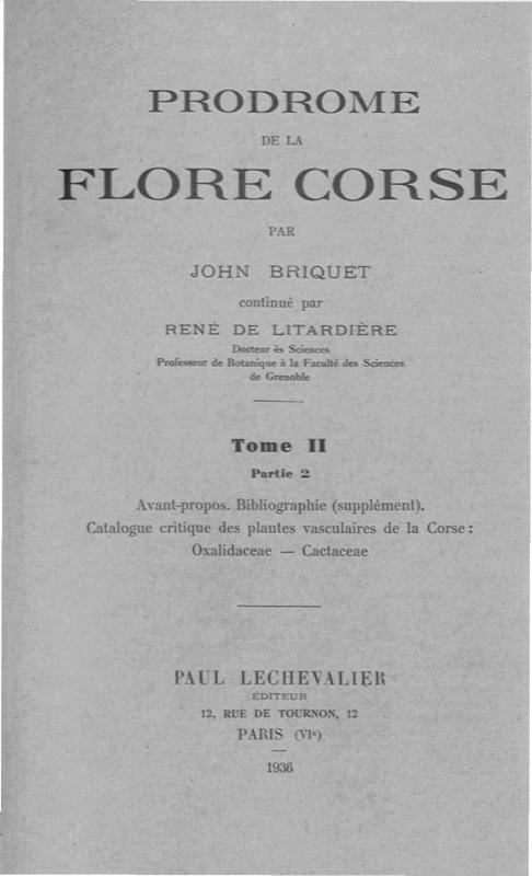 >Prodome de la flore corse