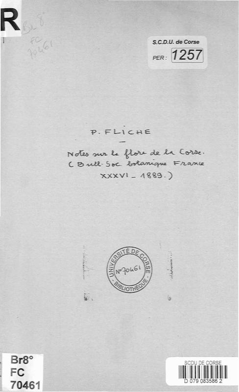 Notes sur la flore de la Corse (Bull. Soc. botanique France XXXVI-1889)