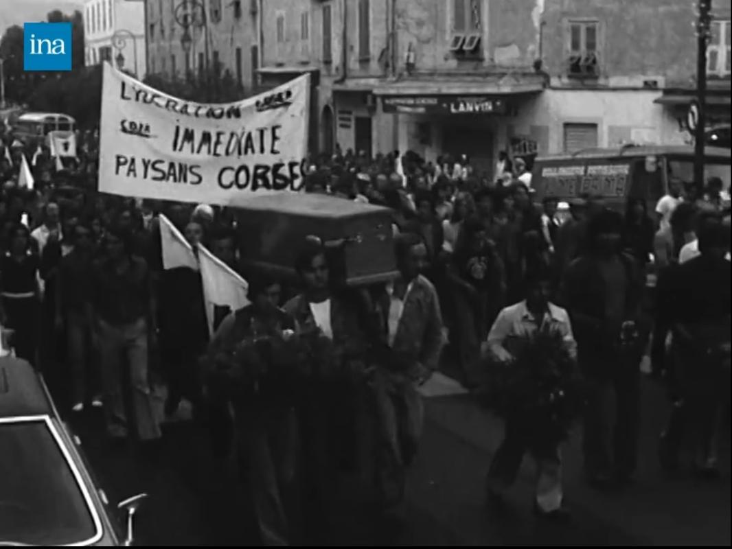 >Manifestation des agriculteurs à Ajaccio