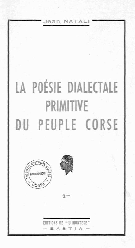 >La poésie dialectale primitive du peuple corse
