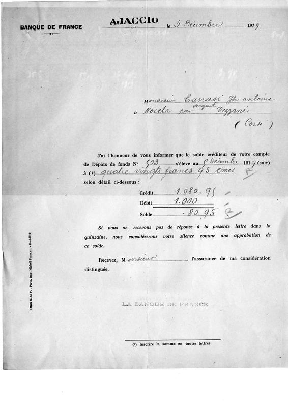 Documents personnels : divers (Joseph-Antoine Canasi)