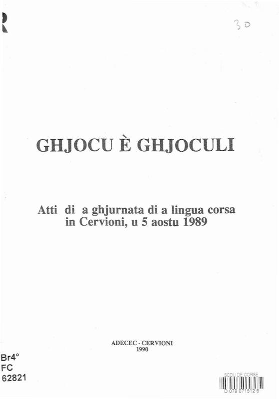 >Ghjocu è Ghjoculi