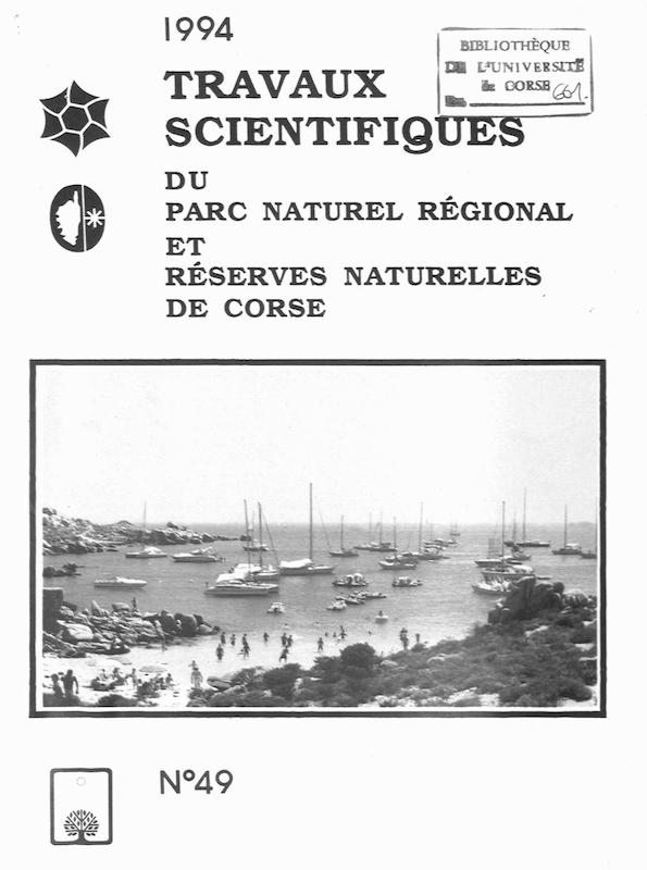 >Travaux scientifiques du parc naturel régional et des reserves naturelles de Corse 1994 n°49