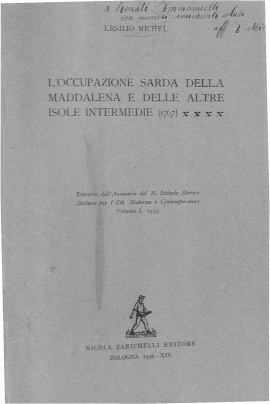 >L'occupazione sarda della Maddalena e d'altre isole intermedie (1767)