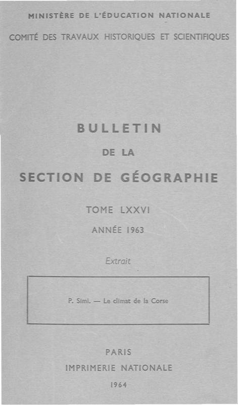 >Le climat de la Corse