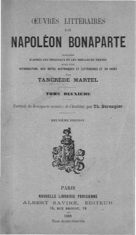 >Napoléon Bonaparte. Œuvres. Tome 2