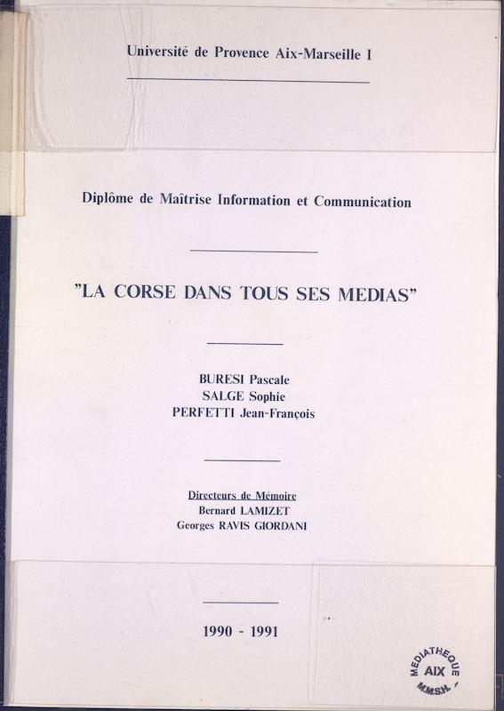 >La Corse dans tous ses médias