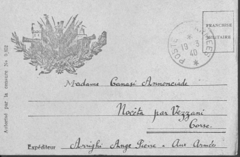 Enveloppes des correspondances de Joseph-Antoine Canasi