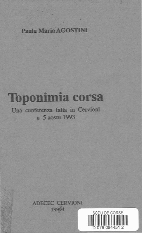 >Toponimia corsa