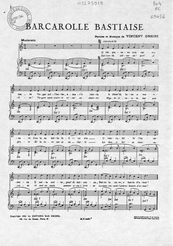 Barcarolle Bastiaise
