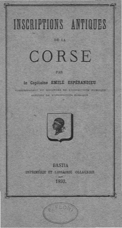 >Inscriptions antiques de la Corse