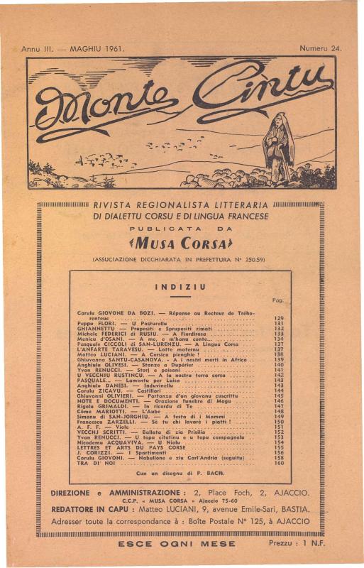 >Monte Cintu Numaru 24 Maghiu 1961