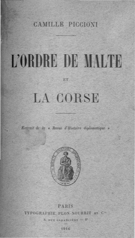 >L'ordre de Malte et la Corse