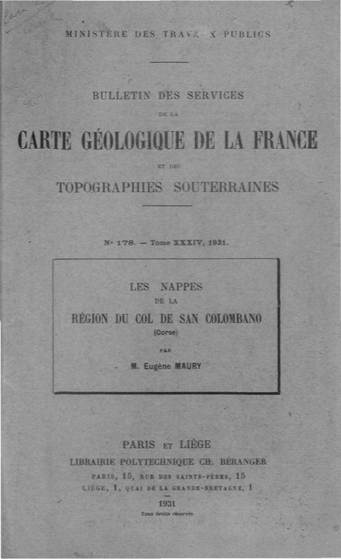 >Les Nappes de la région du col de San Colombano