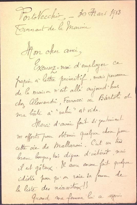 Correspondance de John-Antoine Nau à Toussaint Luca (30 mars 1913)