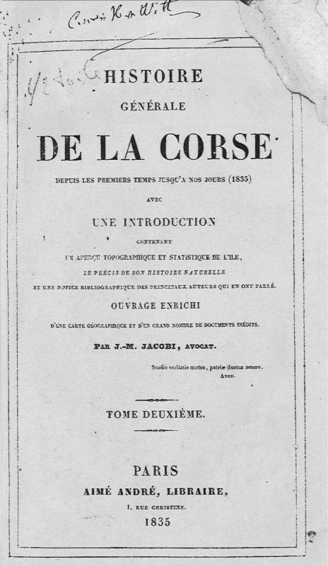 >Histoire générale de la Corse