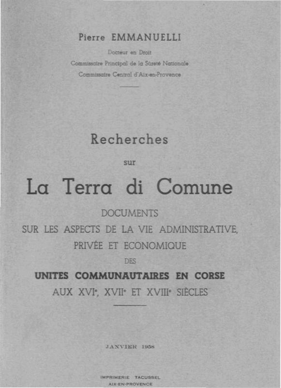 >Recherches sur la Terra di Comune
