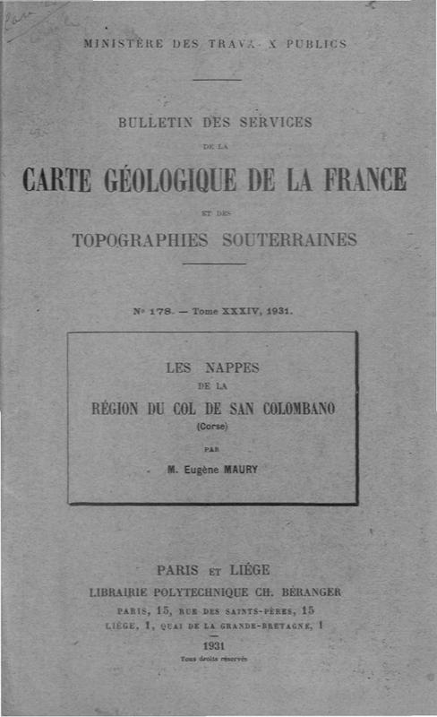 >Les Nappes de la région du col de San Colombano