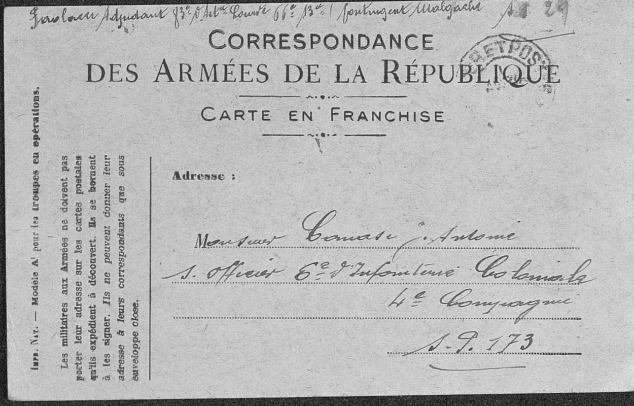 >Documents des armées et colonies françaises (Joseph-Antoine Canasi)