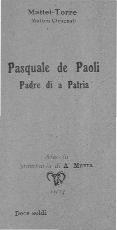 >Pasquale de Paoli : padre di a patria