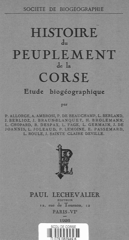 >Histoire du peuplement de la Corse