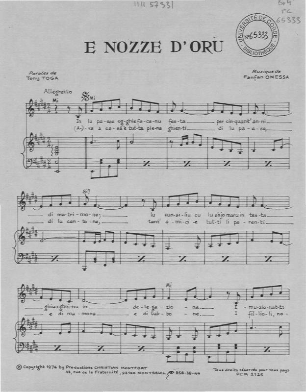 >E nozze d'oru