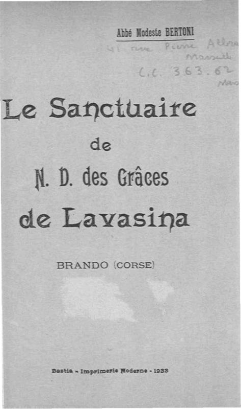 >Le Sanctuaire de Nd des grâces de lavasina