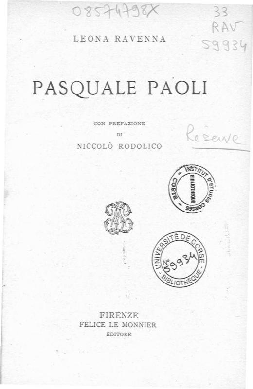 >Pasquale Paoli