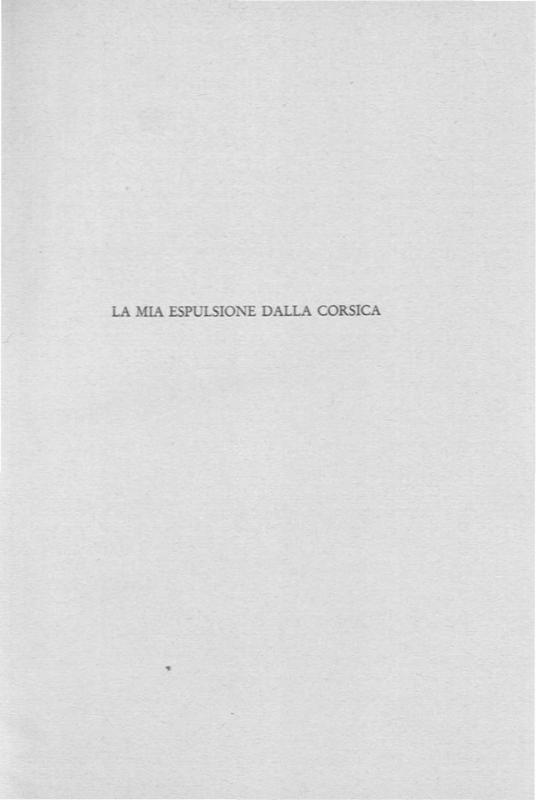 >La mia espulsione dalla Corsica