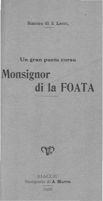 >Un Gran Pueta Corsu Monsignor di la Foata