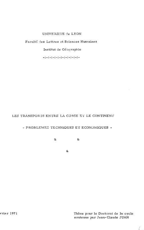 >Les transports entre la Corse et le Continent
