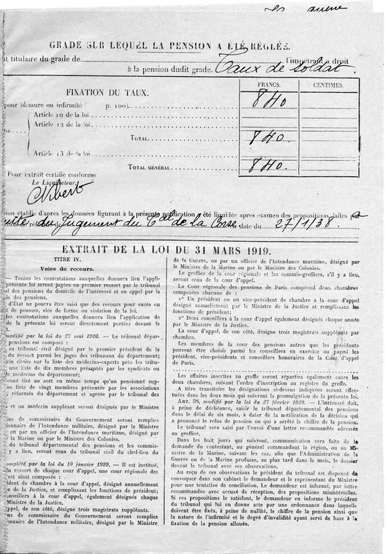Pièces militaires et documents de pension Joseph-Antoine Canasi